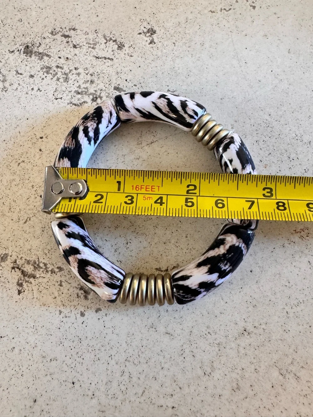 Black & Leopard Print Bangle Bracelet Set